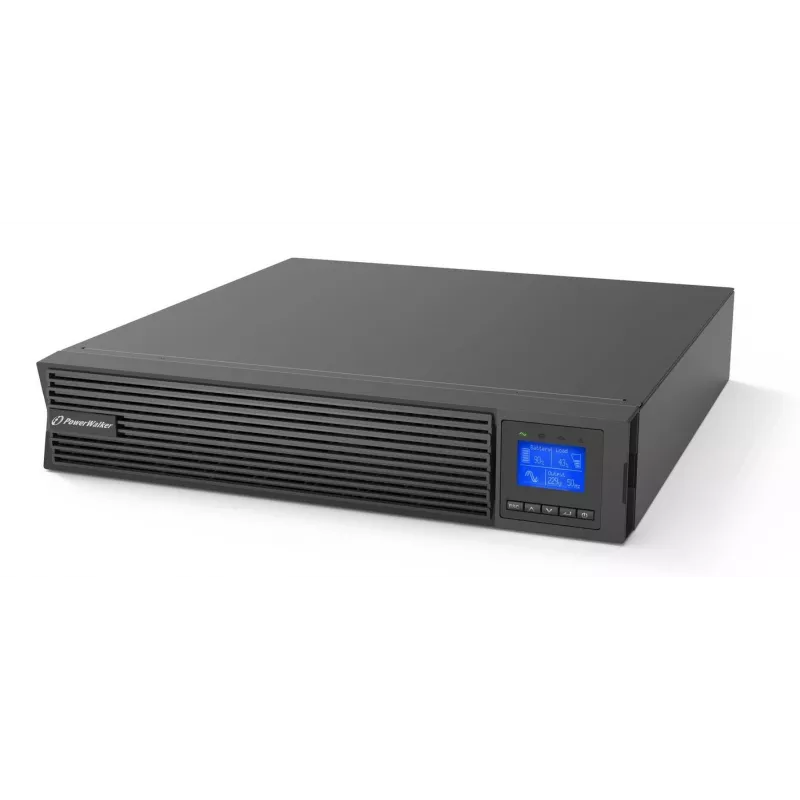 Uninterruptible Power Supply PowerWalker VFI 1000 ICR IoT, Online double-conversion, 1 kVA / 1000 W, 8x C13 outlets, LCD, rack/tower 2U, black