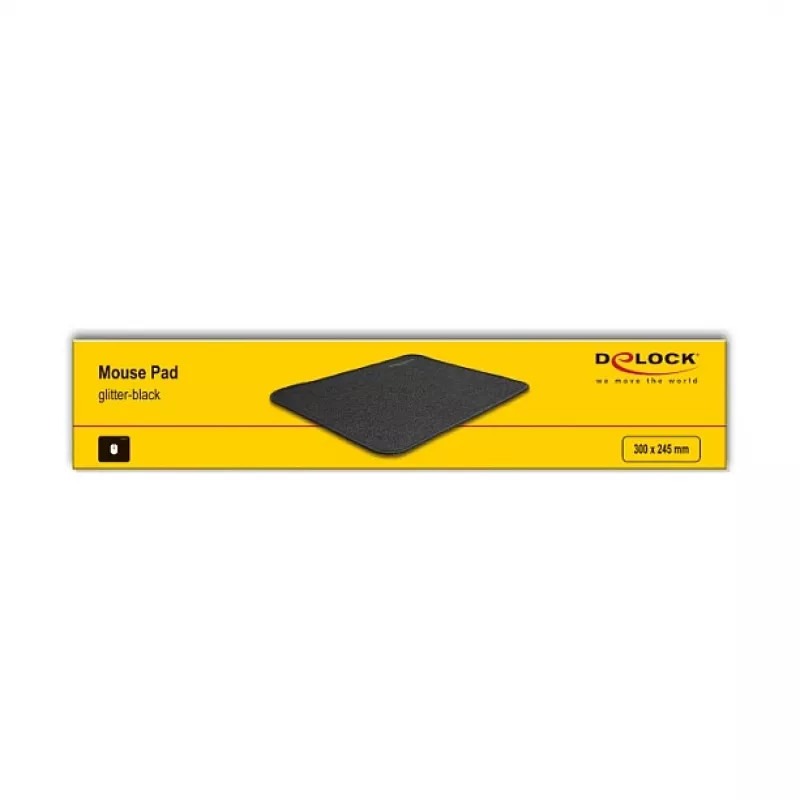 Mouse Pad DeLOCK glitter-black 300x245mm Rubber Non-slip
