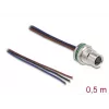 DeLOCK M8 panel-mount cable A-coded 3 pin female 0.5 m