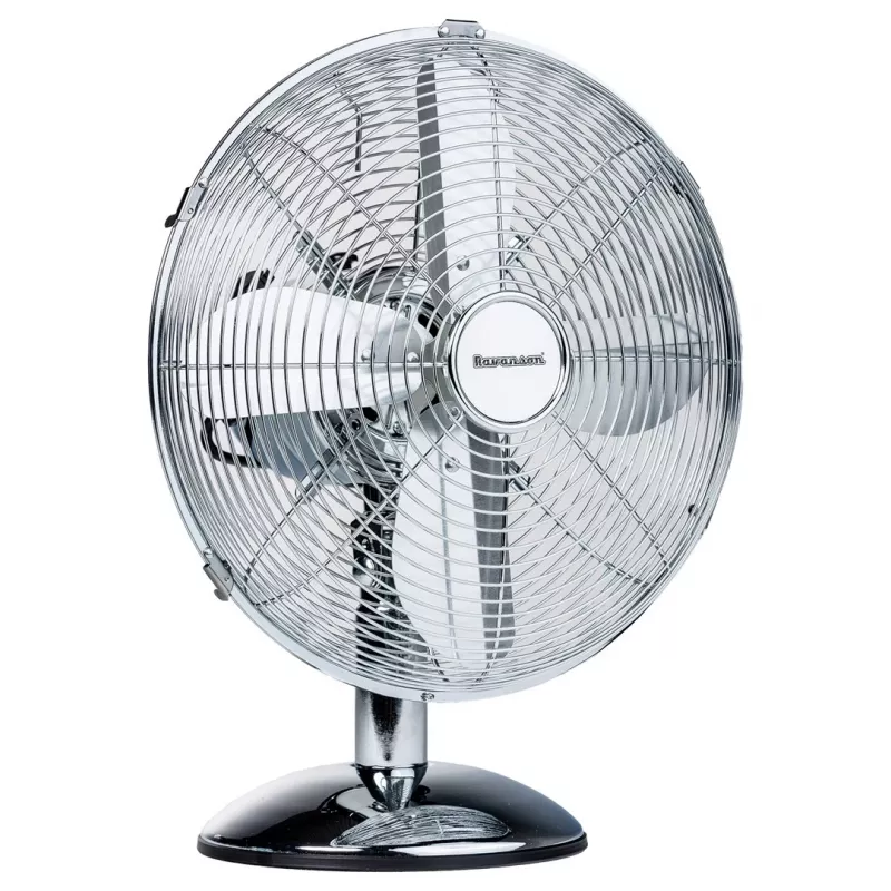 Desktop fan Ravanson WT-7033N inox, 33.5 cm diameter, 35 W, 3 speeds, 90° oscillation, metal housing