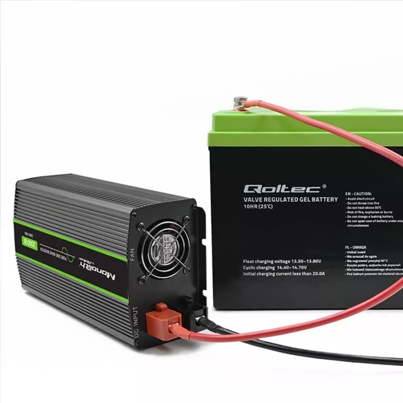 Car inverter Qoltec Monolith 2000 W Black 24 V