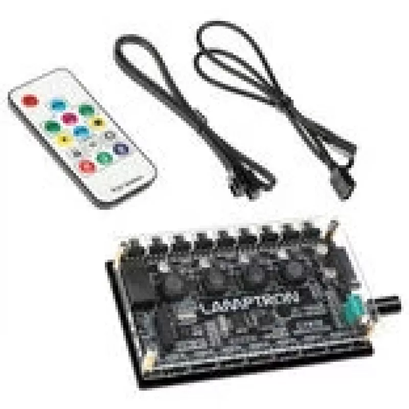 Fan and ARGB Controller Lamptron CY816 Black — 6 fan ports, 8 ARGB zones