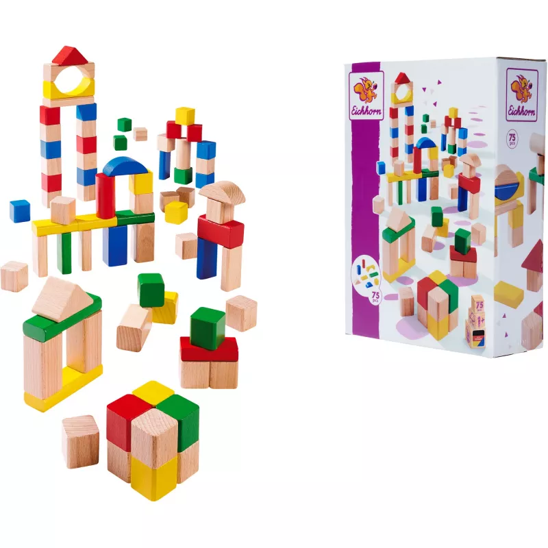 Eichhorn Holzbausteine Bunt/Natur (75 Teile)