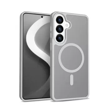 Crong Hybrid Matte Magnetic cover for Samsung Galaxy S26 — TPU + PC, Grey
