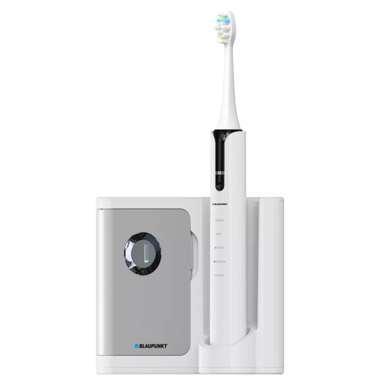 Vibrating toothbrush BLAUPUNKT DTS711 — 5 modes, 48,000 mov/min, built-in battery, 4 brush heads, charging base with UV steriliser