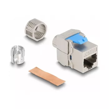 DeLOCK Keystone Module RJ45 jack to LSA Cat.8.1 toolfree Flat Metallic