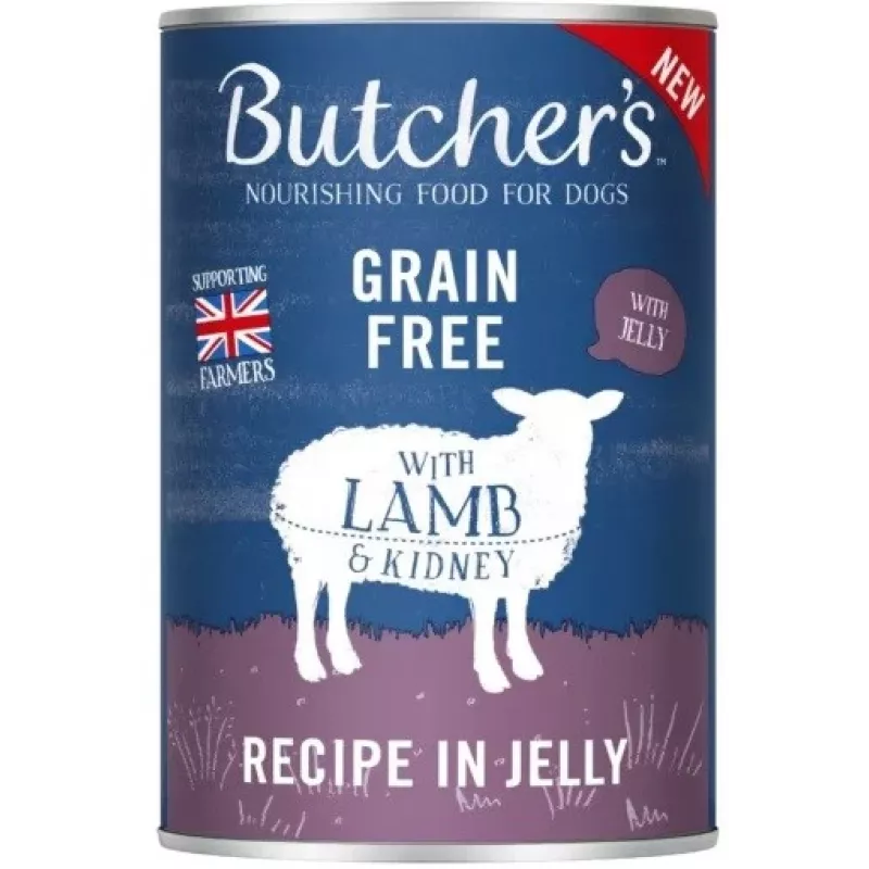 Wet dog food butcher's Original Mega pack — mixed pieces in jelly, 6 x 400 g, 82% moisture, 7.5% protein, 5% fat