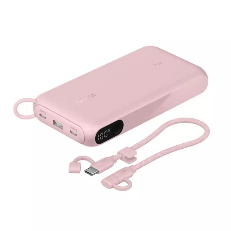 Power bank Belkin BPB028HQPK 20000 mAh — 2× USB-C, 1× USB-A, Pink