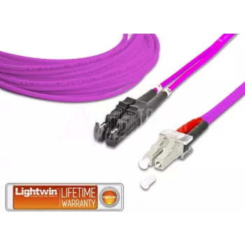 Lightwin High Quality Duplex LWL Patch Cable, MM OM4, E2000 - LC LWL Patch Cable (LDP-50 E2-LC 2.0 OM4)
