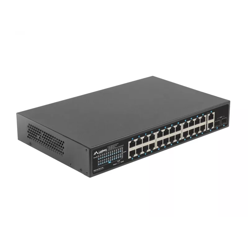 Unmanaged Switch Lanberg RSGE-24P-2GE-2S-250 24 Ports Rack Mounting