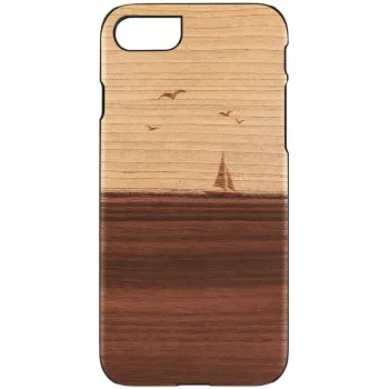 Phone case man and wood for iPhone 7/8, mare black