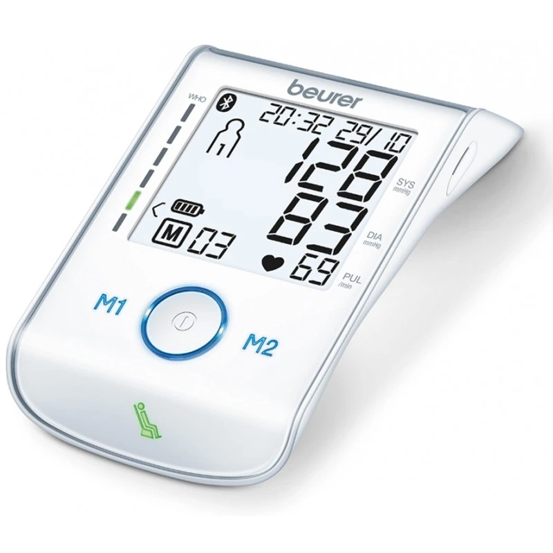Beurer BM85 Upper Arm Blood Pressure Monitor with Patented Resting Indicator for Accuracy, App Connection with Certified Data Protection, Lithium