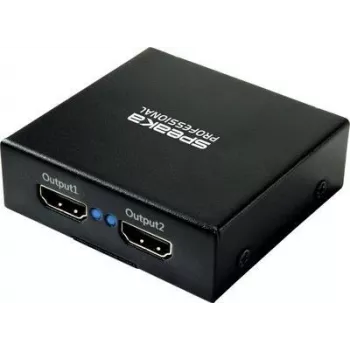 SpeaKa Professional SP-HDS-220 1+2 Port HDMI-Splitter Ultra HD-capable 3840 x 2160 Pixel Black (SP-9006064)