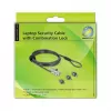 Cable lock DELOCK 20677 — combination laptop security cable 2 m, Ø 4.4 mm, black/silver