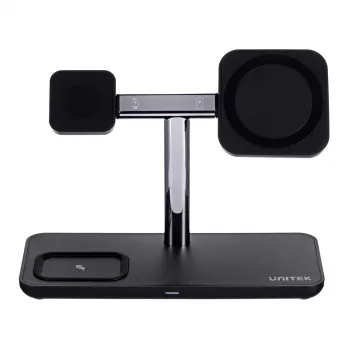 Freestanding Charging Station UNITEK P1212A 15W Wireless ABS Black Silver