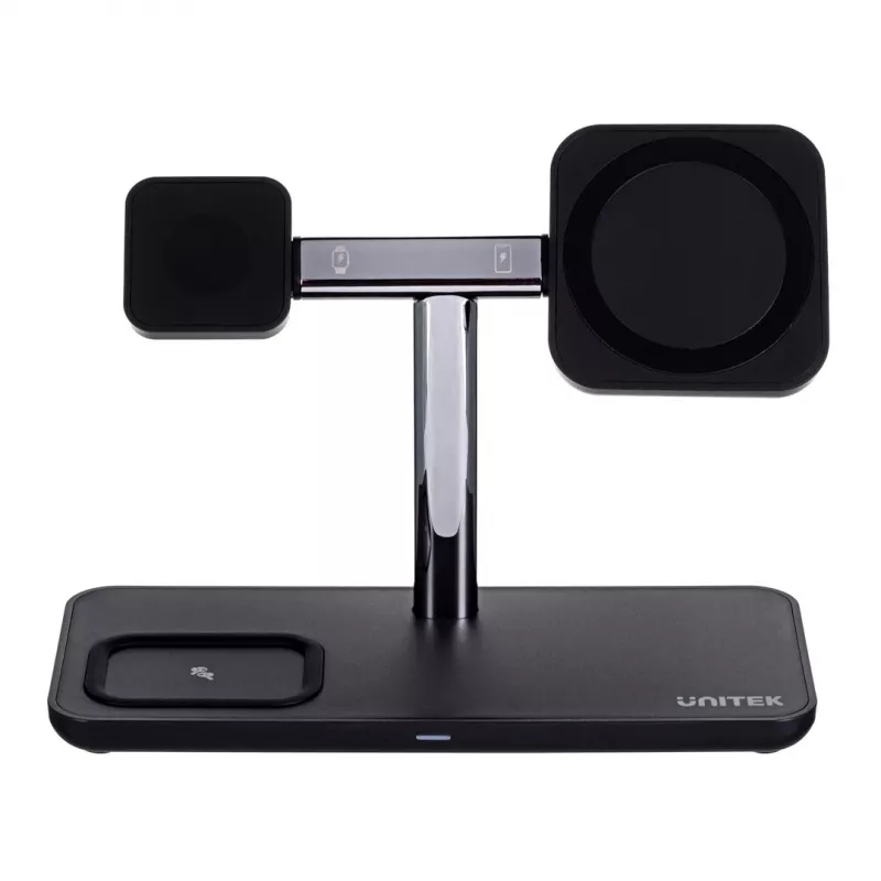 Freestanding Charging Station UNITEK P1212A 15W Wireless ABS Black Silver