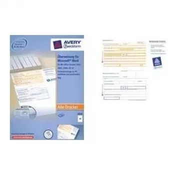 Removable adhesive micro-perforated A4 labels AVERY 2817-200, sheet format, printable