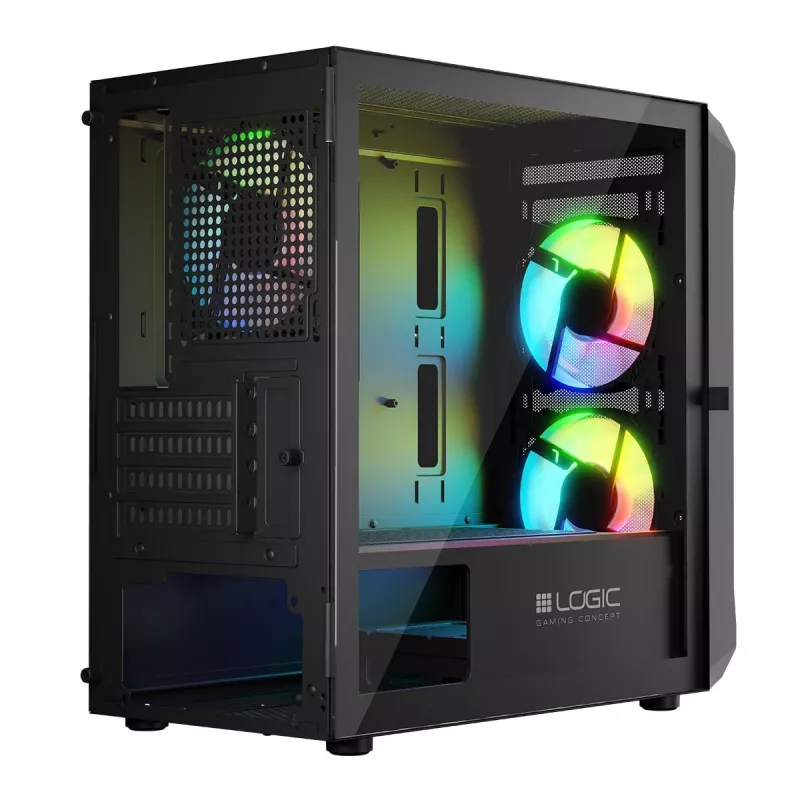 Computer Case Logic Concept Portos Mini ARGB Micro ATX Black