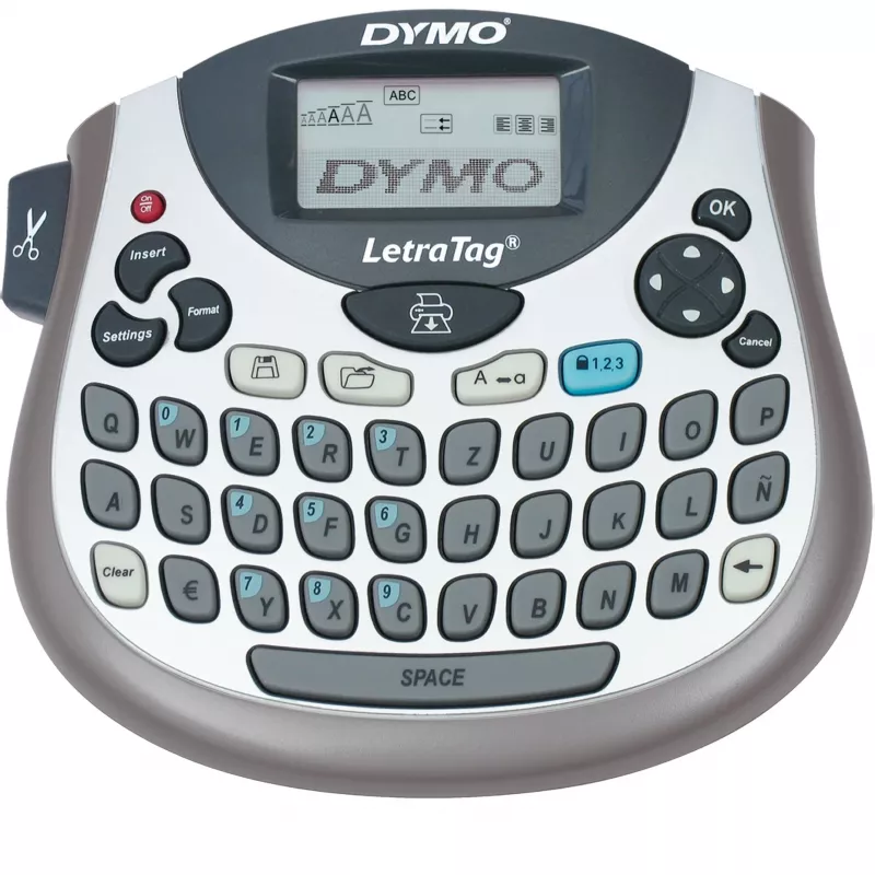 Label maker Dymo LetraTag LT-100T with QWERTZ keyboard, handheld thermal label printer