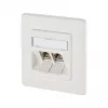 METZ CONNECT BTR E-DAT Module 8/8(8) UP - Connection Socket, Flush-Mount - RJ-45 X 2 - Pure White, RAL 9010 (1309121002-E)