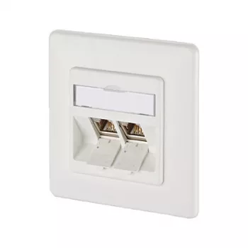 METZ CONNECT BTR E-DAT Module 8/8(8) UP - Connection Socket, Flush-Mount - RJ-45 X 2 - Pure White, RAL 9010 (1309121002-E)