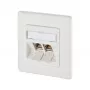 METZ CONNECT BTR E-DAT Module 8/8(8) UP - Connection Socket, Flush-Mount - RJ-45 X 2 - Pure White, RAL 9010 (1309121002-E)