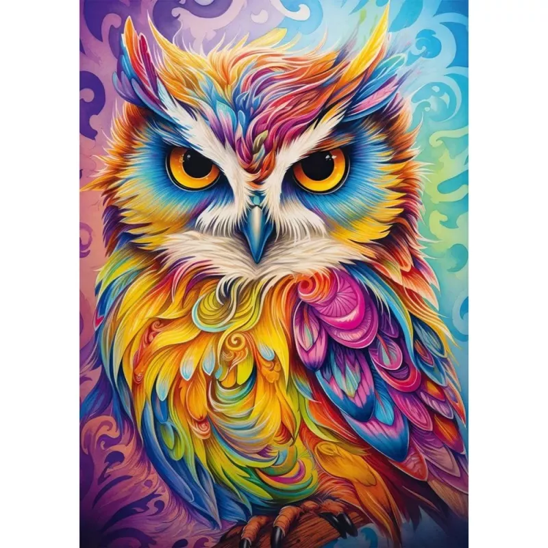 1000-piece puzzle Schmidt Spiele 59782 — Owl in Parrot Dress, jigsaw puzzle, 1000 pieces