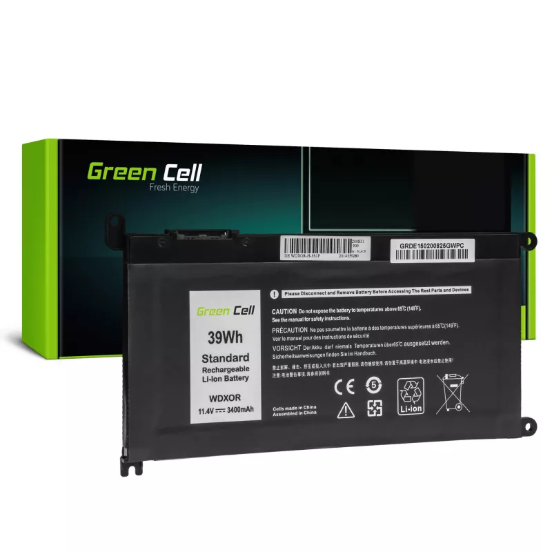 Battery Green Cell DE150 for DELL Inspiron — LiPo 11.4V 3400mAh, black, 1 pc