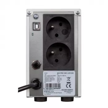 EVER ECO Pro 1000 AVR CDS - UPS - AC 230 V - 650 Watt - 1000 VA 5 Ah - USB - Output sockets: 2 - White