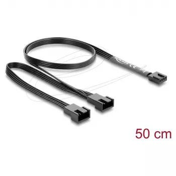Internal power cable DELOCK 84543 — 4-pin PWM to dual 4-pin PWM, 0.5 m