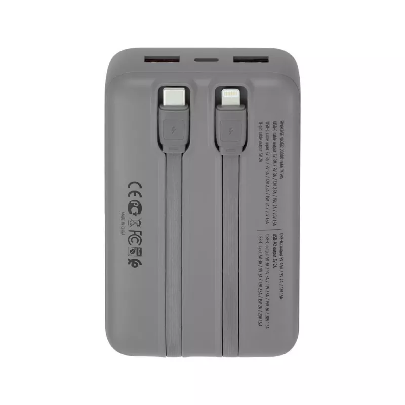 Power Bank Rivacase VA2612 — 20000mAh portable USB charger with multiple USB ports