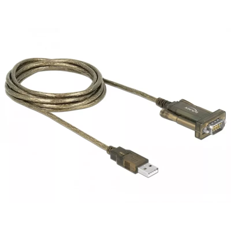 Serial Cable DeLOCK 64073 USB Type-A DB-9 Transparent 2m