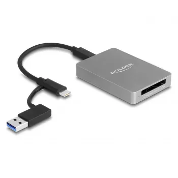 DeLOCK USB Type-C Card Reader CFexpress XQD Aluminium Grey 10000 Mbit/s