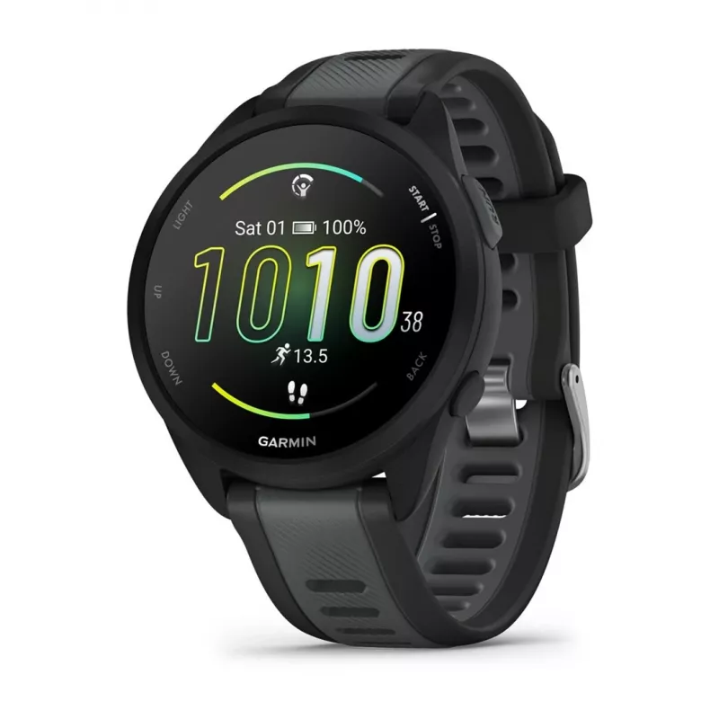 Garmin Forerunner 165 Music - Black - Sports watch with strap - Silicone - Slate Gray - Wrist size: 126-203 mm - Display 3 cm (1.2) (010-02863-30)