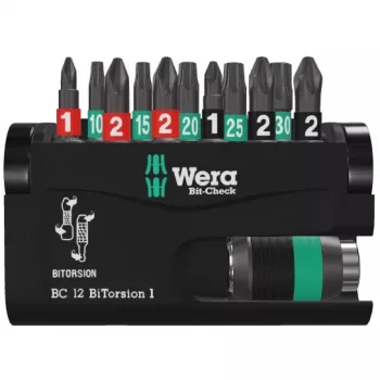 Screwdriver Bit Set Wera Bit-Check 12 BiTorsion 1 SB