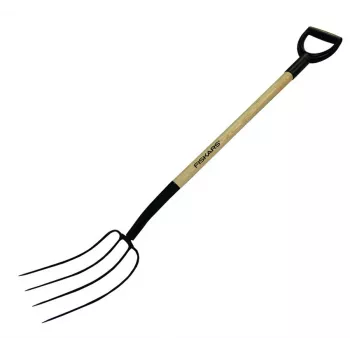 Garden fork Fiskars wooden shaft, 4 tines, model 250