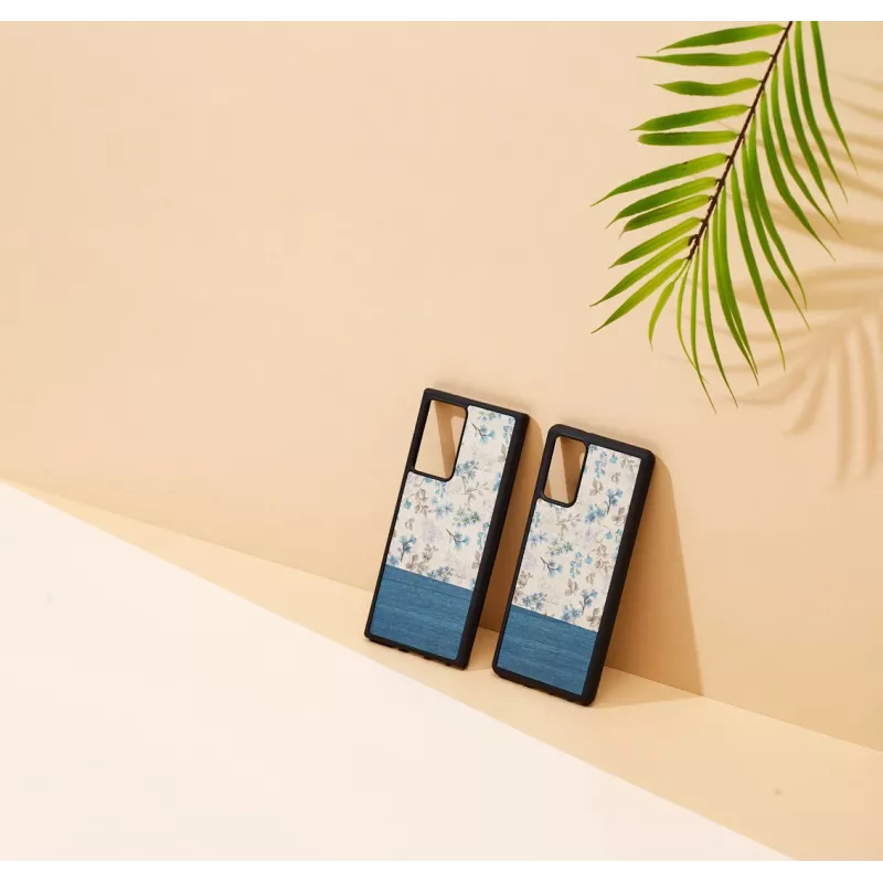 Phone case Man and Wood Galaxy Note 20 — blue flower on black