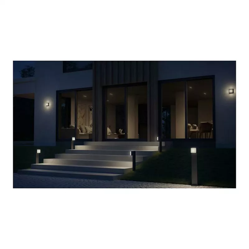 Outdoor wall light Steinel L 845 SC, LED non-changeable 9 W, anthracite, aluminium/plastic, 160°/5 m