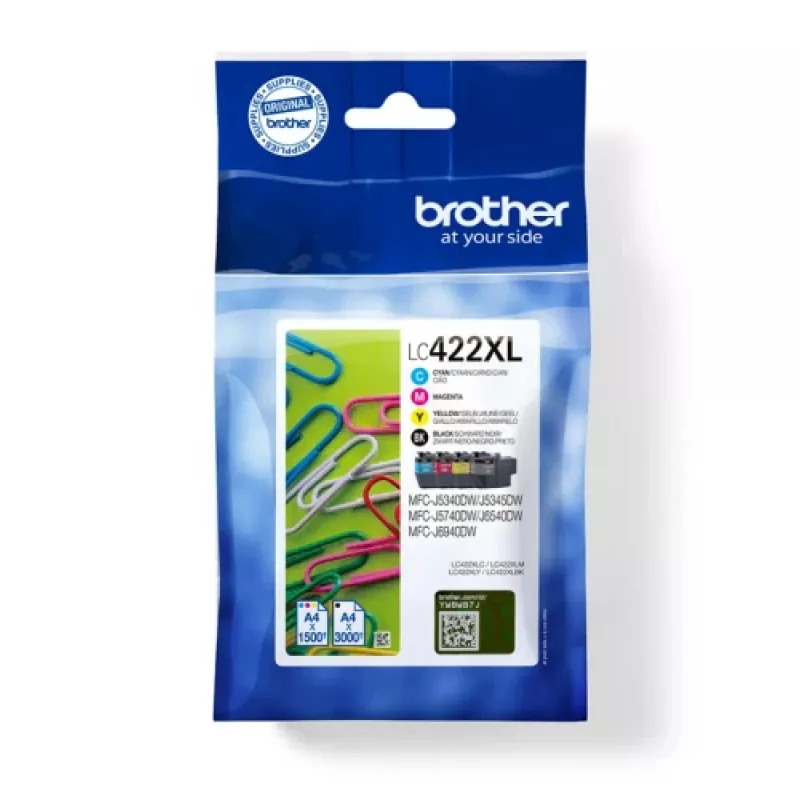 Brother LC422XLVALDR ink cartridge 4 pc(s) Original High (XL) Yield Black, Cyan, Magenta, Yellow