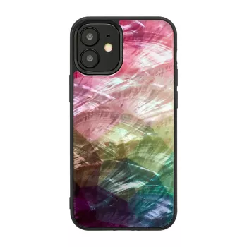 Protective phone case iKins for Apple iPhone 12 mini — water flower design, black