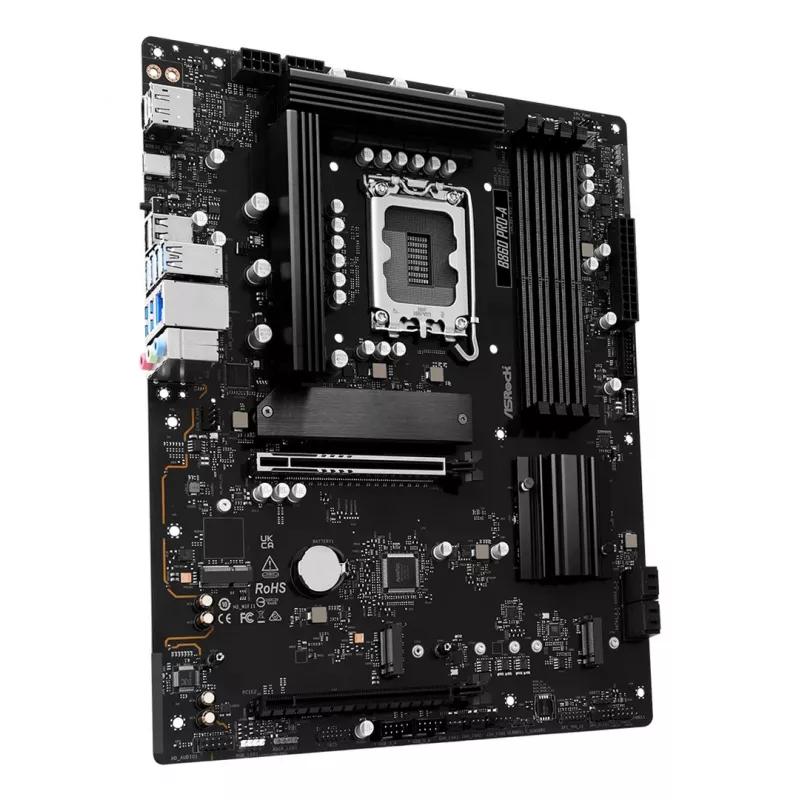 Motherboard ASRock B860 Pro-A — Intel B860 ATX, LGA 1851, DDR5, 4x DIMM, 256GB, 2.5Gb LAN, 1x M.2, 4x SATA III