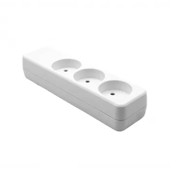 Power strip ProXtend K3-0W 3-way white — 3 sockets, compact design