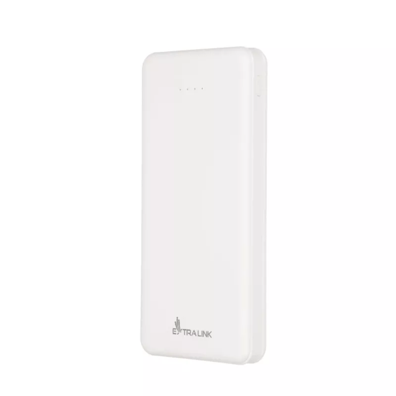 Power bank Extralink EPB-078W 10000 mAh White, USB-C, 10 W output, charges up to 2 devices