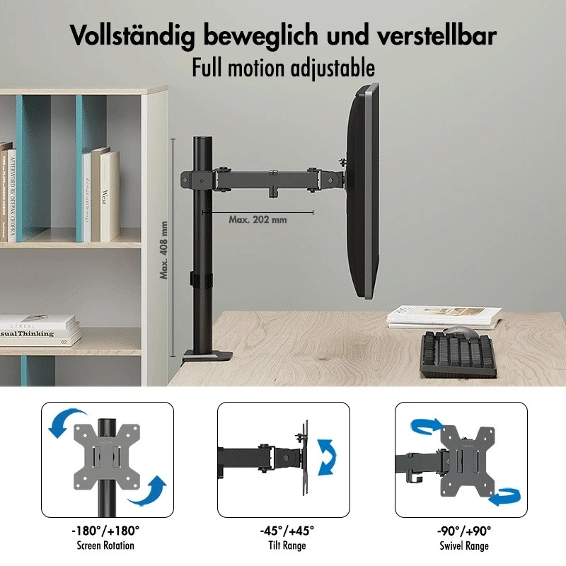 Monitor mount 17-32 10 kg max, steel