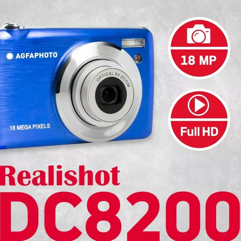 Agfa Photo DC8200 Blue + Case + Card SD 16GB