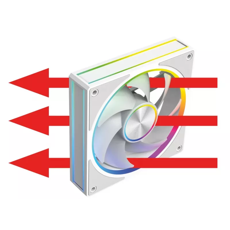 Case fan MODECOM VOLCANO LOOP 120 ARGB White — 120 mm, ARGB lighting, PWM support, 400–1400 RPM