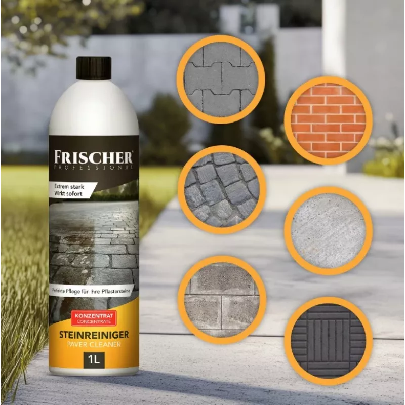 Cleaner for paving stones and natural stone FRISCHER 1000 ml concentrated formula