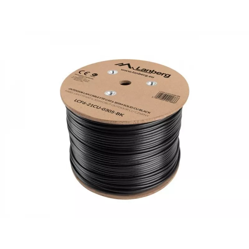 Lanberg LCF6-21CU-0305-BK networking cable Black 305 m Cat6 F/UTP (FTP) outdoor