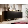 GLAMOUR chest 180x40x75.5 cm black matt + gold