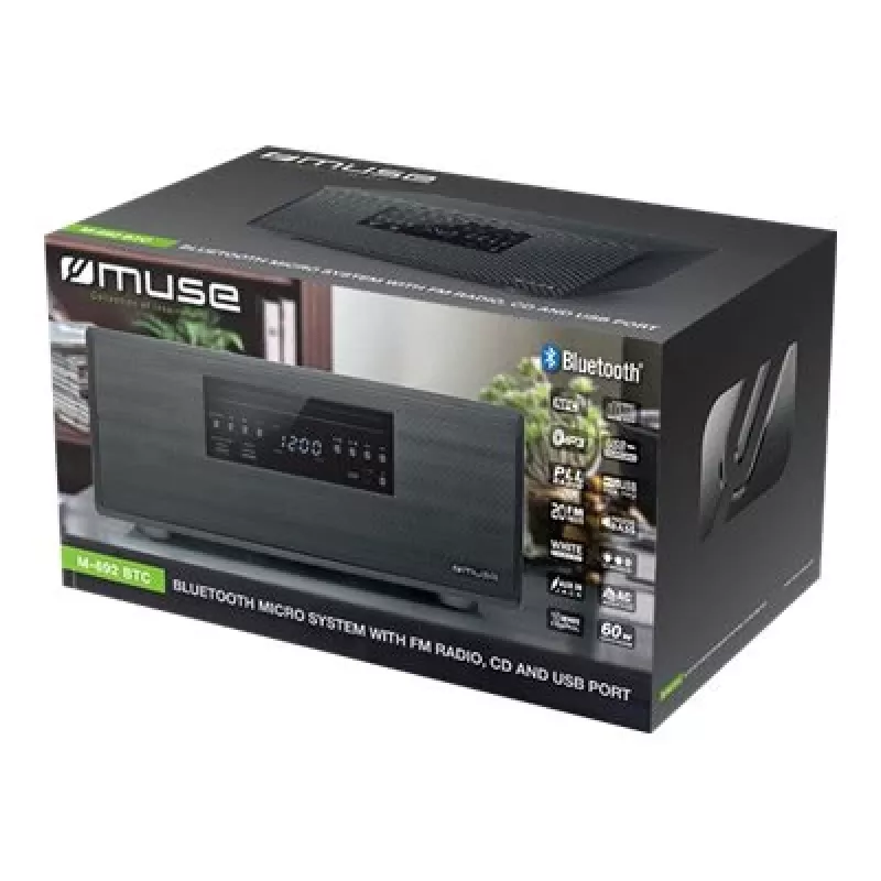 Muse | Bluetooth Micro System | M-692 BTC | Yes | 2 x 30 W | Bluetooth | Black | NFC features | Wireless connection